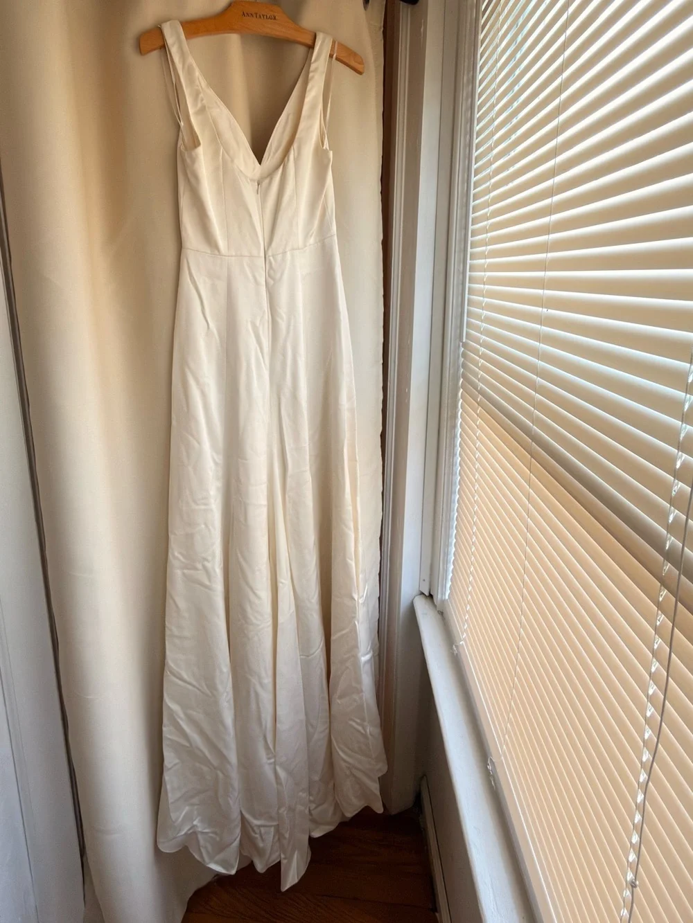 J. Crew Ivory Satin Strapless Formal Gown